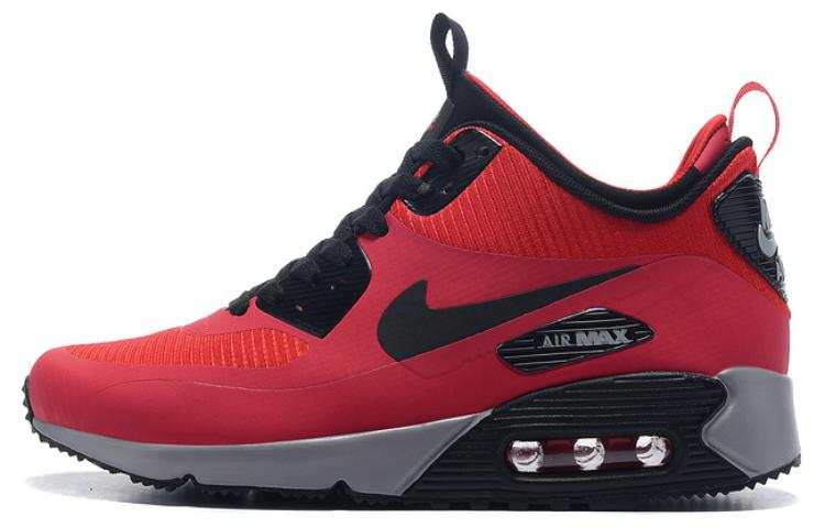 Nike Nike Air Max 90 Cushioning Abrasion Resistant Cushioning, Wear Resistant Mid top Casual Shoes Men's Red