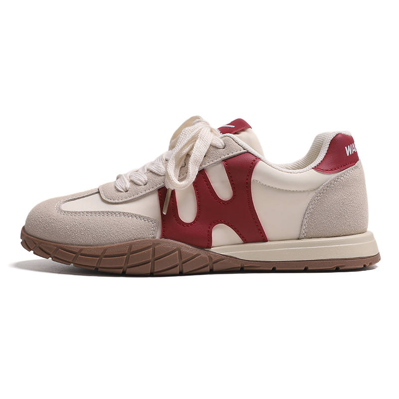 Warrior Synthetic Leather Slip Resistant Slip Resistant Low top Casual Shoes Women's Gray/Beige/Red