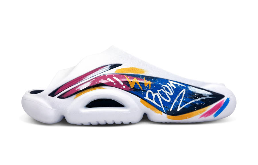 Li-Ning Li Ning BadFive SLIDE OG Quiet Abrasion Resistant Cushioning Slide Slippers Men's White