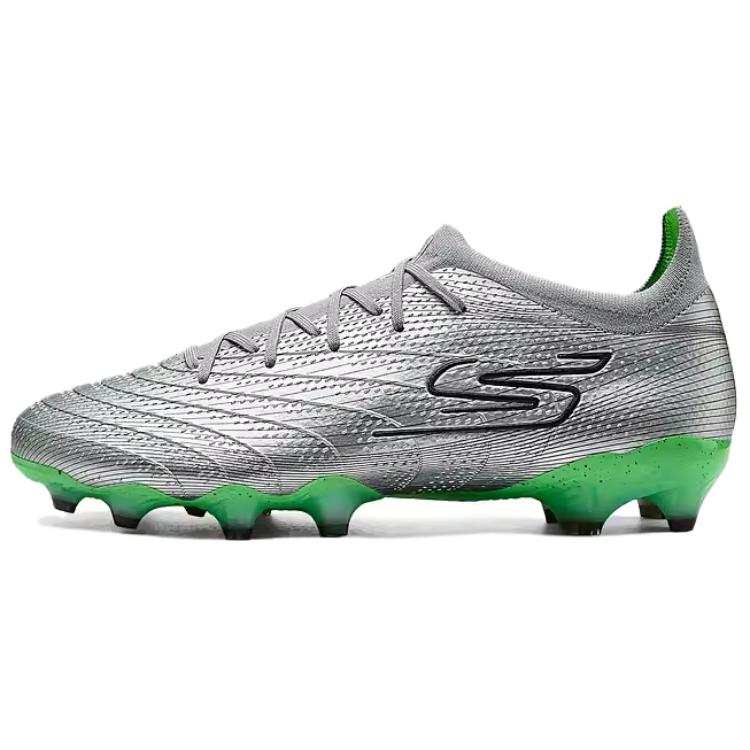 Skechers SKX_01 Comfortable Artificial Turf Soccer Shoes Men's Silver Green