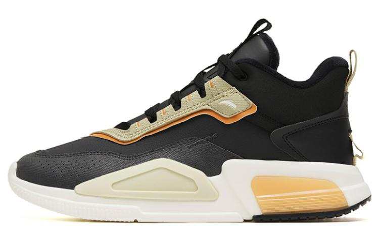 Anta Rubik's Cube 4 Thermal Abrasion Resistant Mid top Sports Casual Shoes Black Yellow