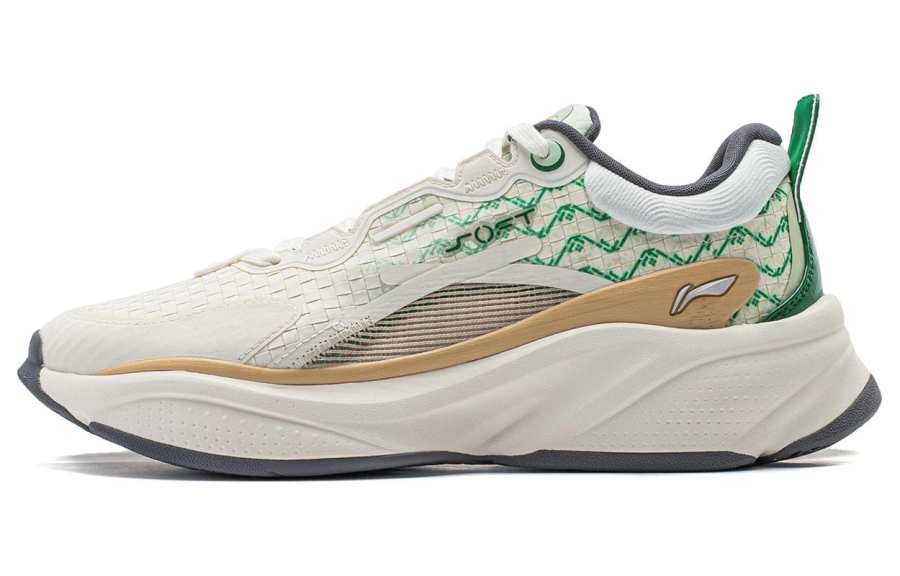 Li-Ning Li Ning Soft Slip Resistant Low top Casual Shoes Men's White Green