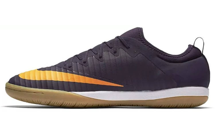 Nike Nike MERCURIALX FINALE II IC/in Cushioning Slip Resistant Abrasion Resistant Soccer Shoes Men's Purple Yellow
