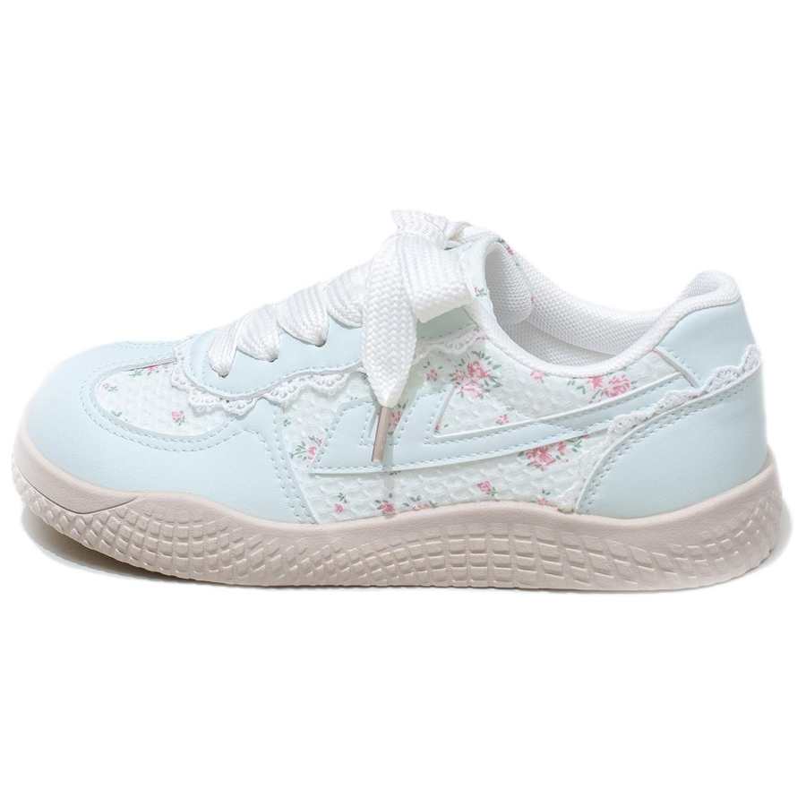 WARRIOR Floral Lace Women's Shoes Abrasion Resistant Lightweight Wear resistant And Lightweight Low top Casual Shoes