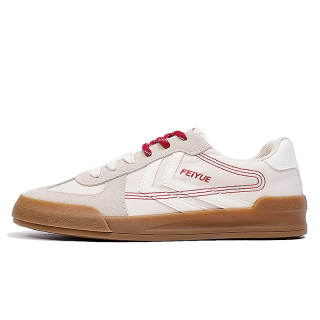Poizon FEIYUE Wear-resistant And Lightweight Low-top Casual Shoes Women's Beige Red