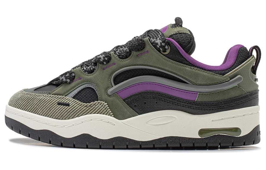 Li-Ning Li Ning Reputation Comfortable Cushioning Abrasion Resistant Breathable Low top Casual Shoes Men's Green