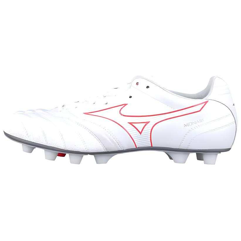 Mizuno Monarcida FG Firm Ground Kangaroo Leather Cushioning Slip Resistant Abrasion Resistant Soccer Shoes Men's White