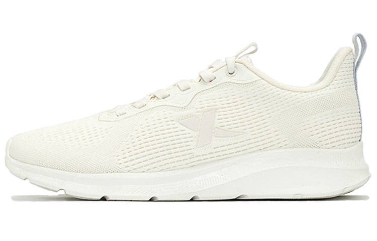 XTEP Breathable Mesh Cushioning Slip Resistant Abrasion Resistant Lightweight Low top Casual Shoes Men's White