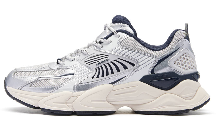 QIAODAN Qiyuan Lightweight Abrasion Resistant Lightweight Abrasion Resistant Low top Casual Shoes Men's Silver Gray
