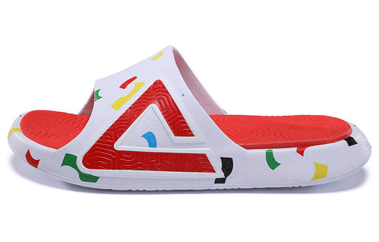 PEAK PEAK EVA Quiet Slide Slippers Unisex White Red