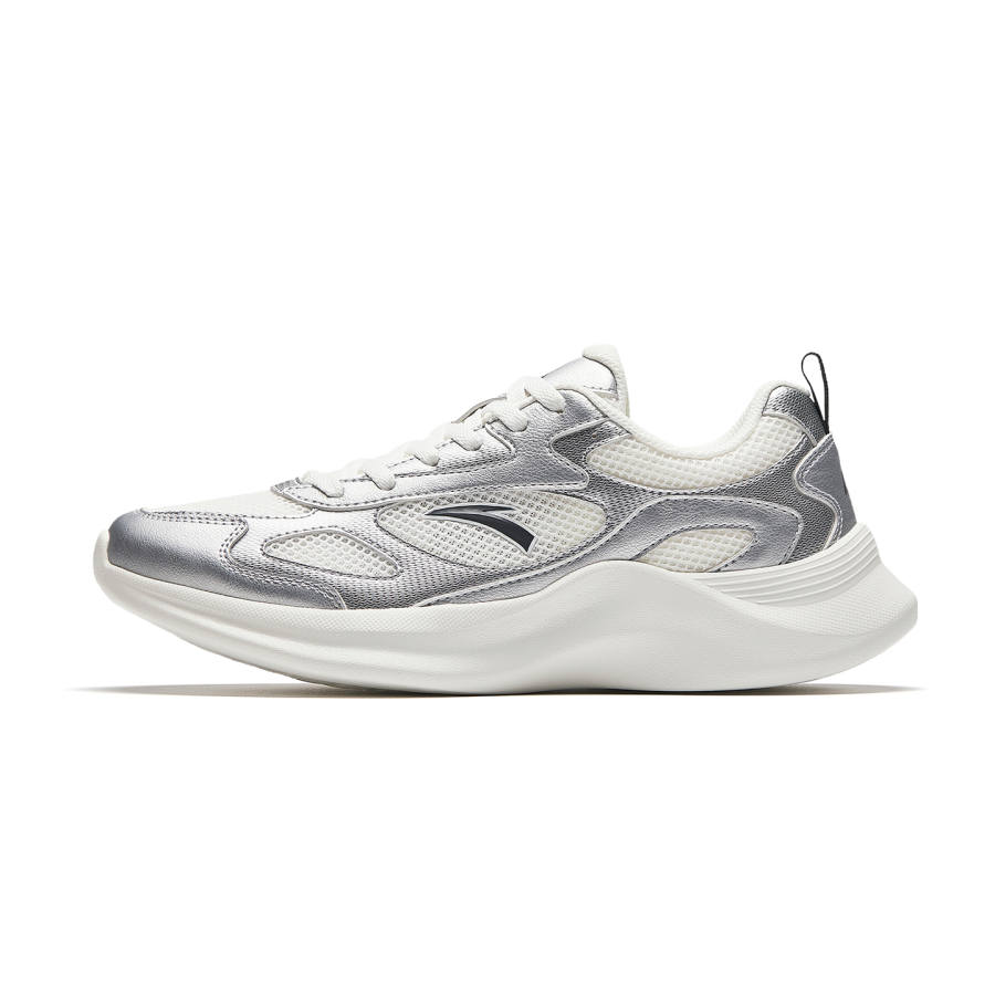 Anta Cushioning Abrasion Resistant Lightweight Low top Casual Shoes Women's White Silver