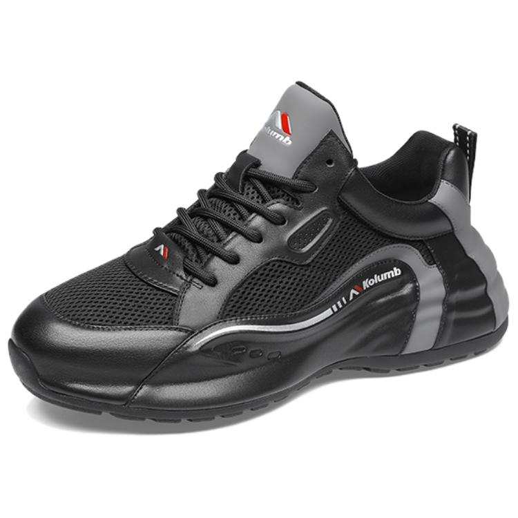 Kolumb Slip Resistant, Abrasion Resistant, Height Increasing Low top Casual Shoes Men's Black Gray