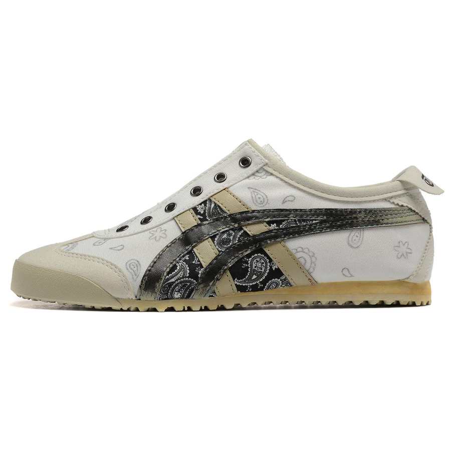 Onitsuka Tiger Vintage Paisley Slip Resistant, Abrasion Resistant, Lightweight Low top Casual Shoes Unisex White Blue