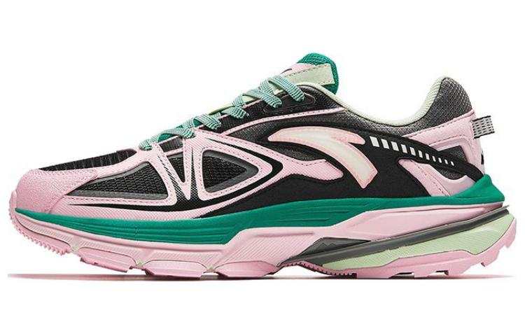 Anta Walker Abrasion Resistant Breathable Low top Running Shoes Women's Black Pink