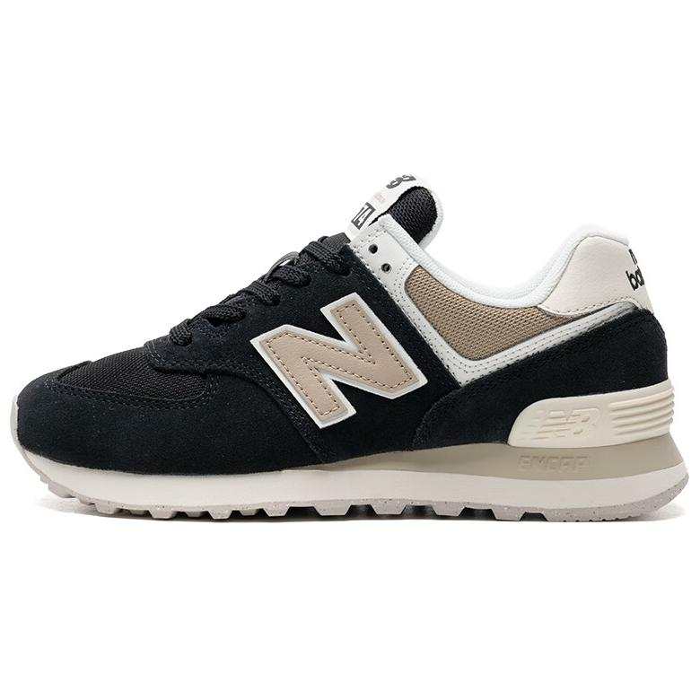 New Balance New Balance NB 574 Textile, Split Cow Leather Low top Casual Shoes Women's Black Brown White