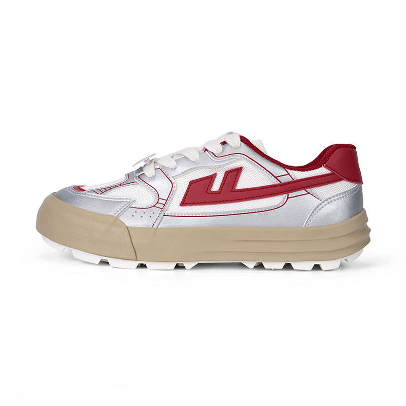 Warrior Heaven's Power, Fashionable, Comfortable, And Versatile Casual Shoes Unisex Silver/White/Red