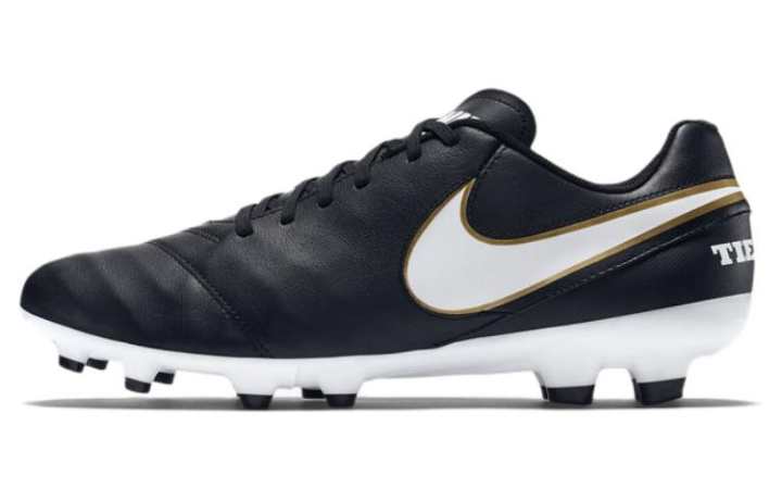 Nike Nike Tiempo Genio II Leather Firm Ground 'Black White Gold'