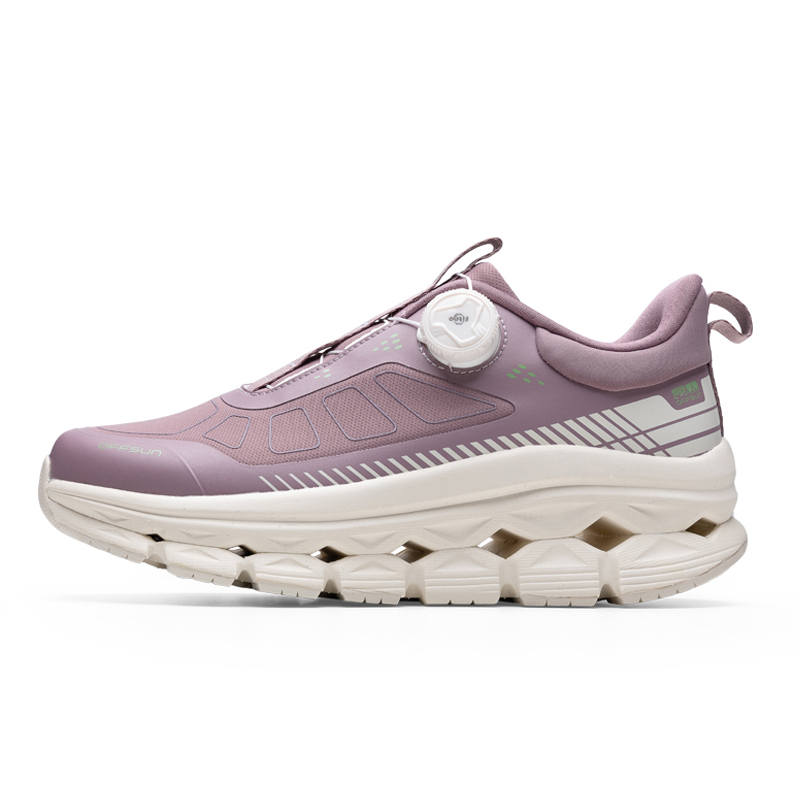 ANGSHAN Cushioning Rebound Height Increasing Support Lightweight Breathable Low top Casual Shoes Women's White Purple