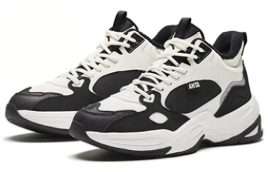 Anta Fabric Cushioning, Wear Resistant Low top Casual Shoes Women's Black White