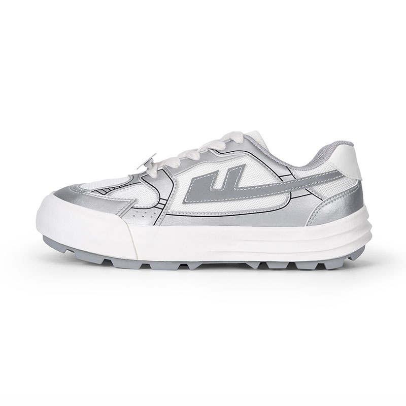 Warrior Heaven's Power Slip Resistant, Abrasion Resistant Low Top Casual Shoes Unisex Silver/White