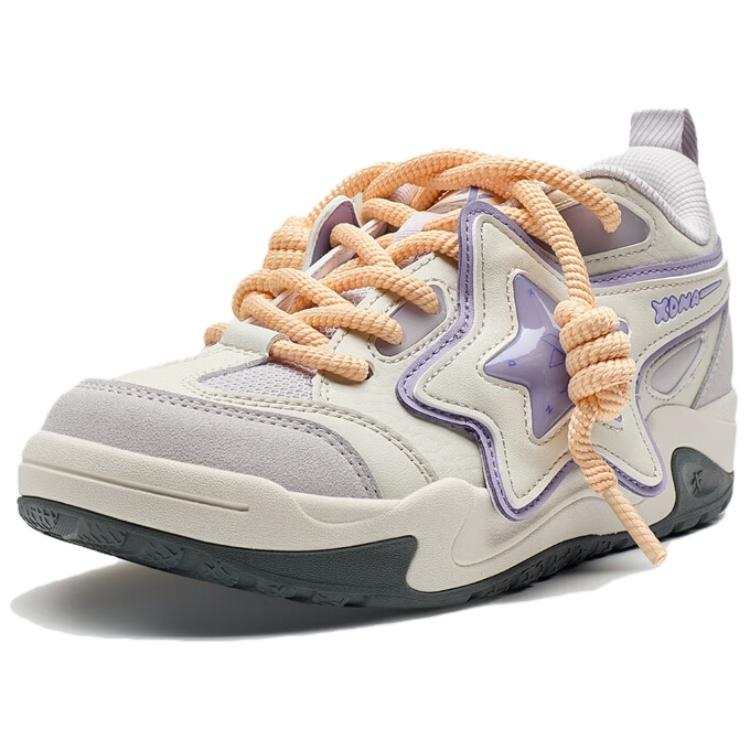 XTEP Abrasion Resistant Low top Casual Shoes Women's Beige Purple