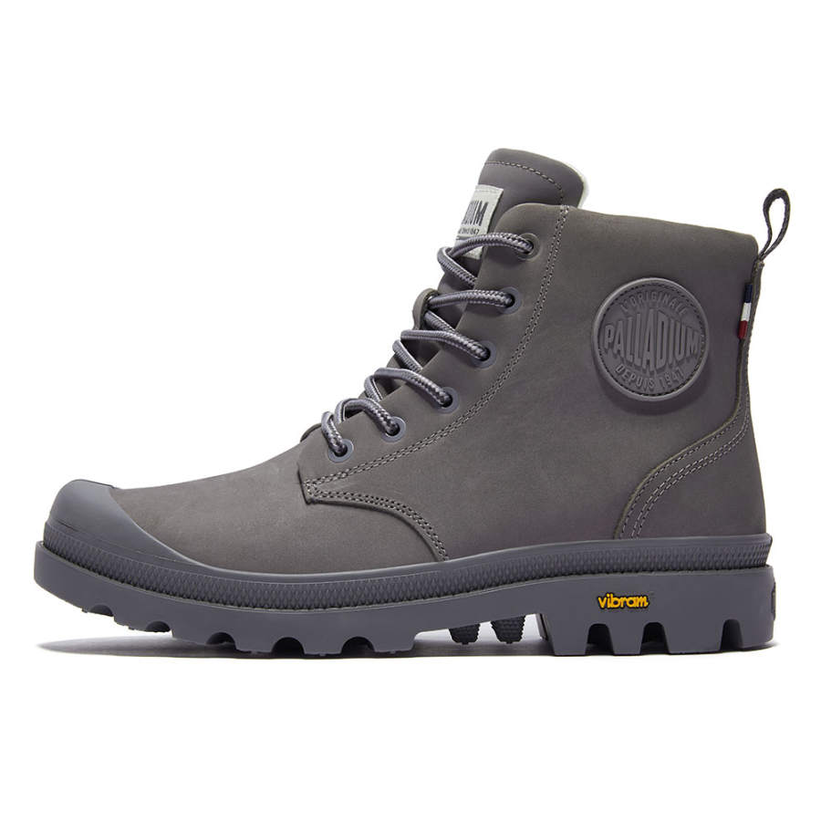 Palladium Knee High Combat Boots Unisex Lunar Rock Gray