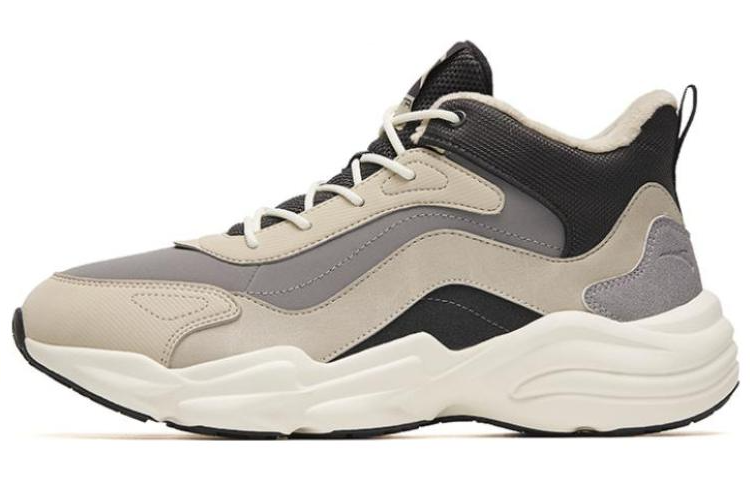 Anta Walker Thermal Slip Resistant Mid top Sports Casual Shoes Sandstorm Gray