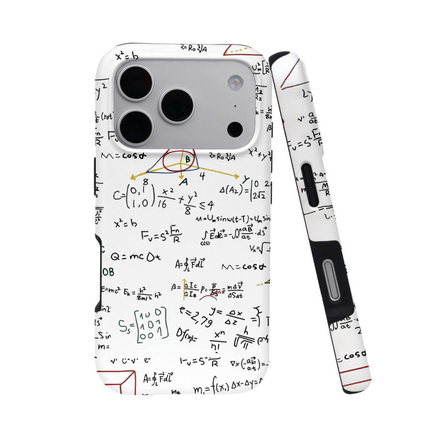 Keshami Keshami PC Material Drop Resistant/Semi Enclosed With Magnetic Matte Hard Shell White Base Mathematics Formula