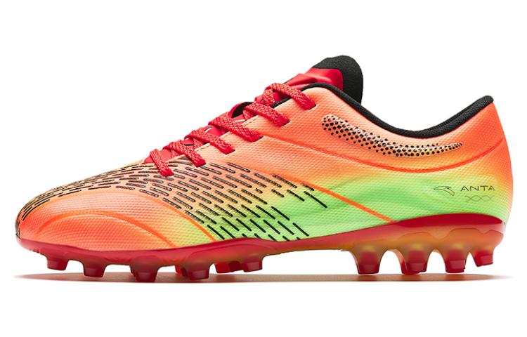 Anta Comfortable MG Multi Ground Slip Resistant Soccer Shoes Men's Fluorescent Laser Red