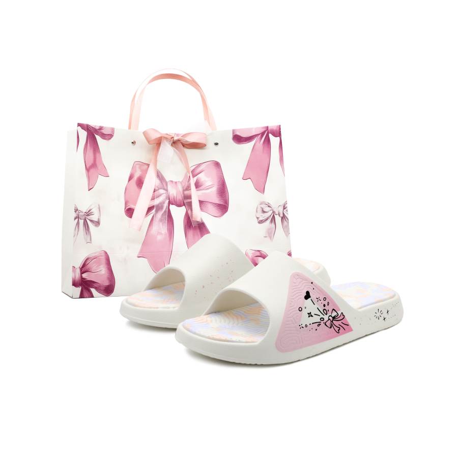 PEAK Statistic Sandals Quiet Slide Slippers Women's Pink White