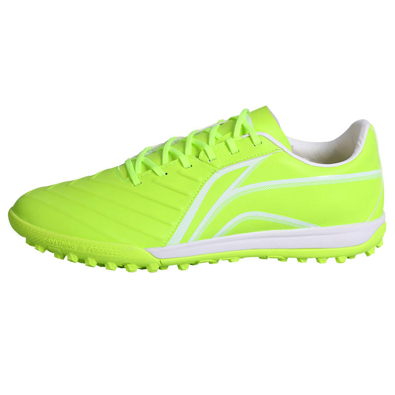 Li-Ning Li Ning Brocade TF Turf Artificial Ground, Indoor Slip Resistant Abrasion Resistant Soccer Shoes Men's Neon Green