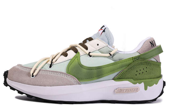 Nike Nike Waffle Debut Textile, Leather Low top Casual Shoes Men's Green Gray