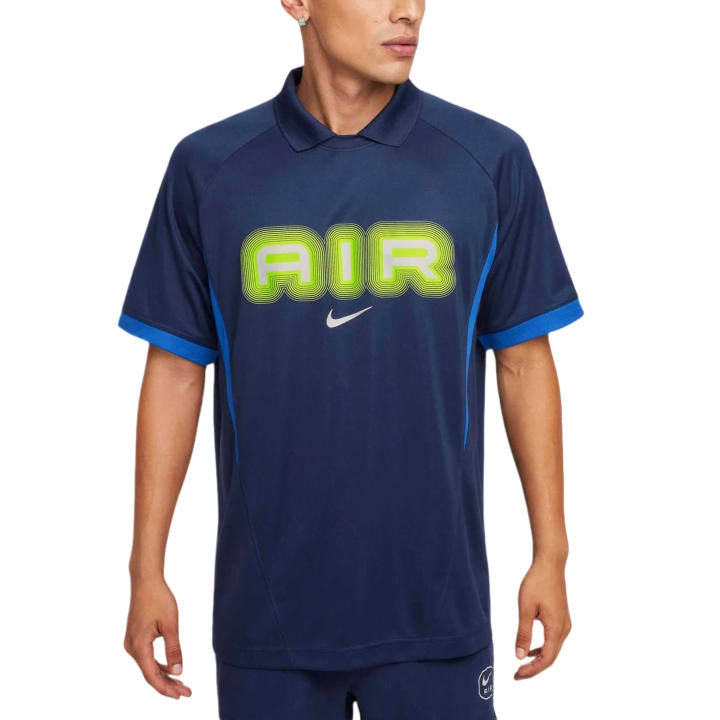 Nike Nike Air Knitwear Men's Midnight Blue/Royal Blue/Neon Yellow Lapel Moderate
