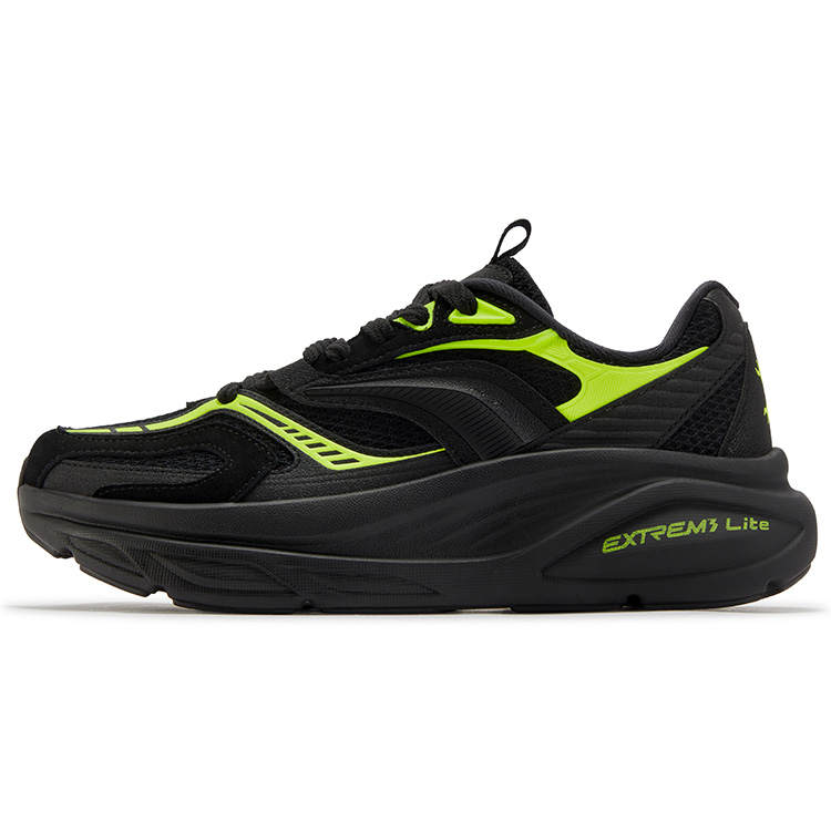 361° Cushioning, Wear Resistant Low top Casual Shoes Men's Black Neon Yellow
