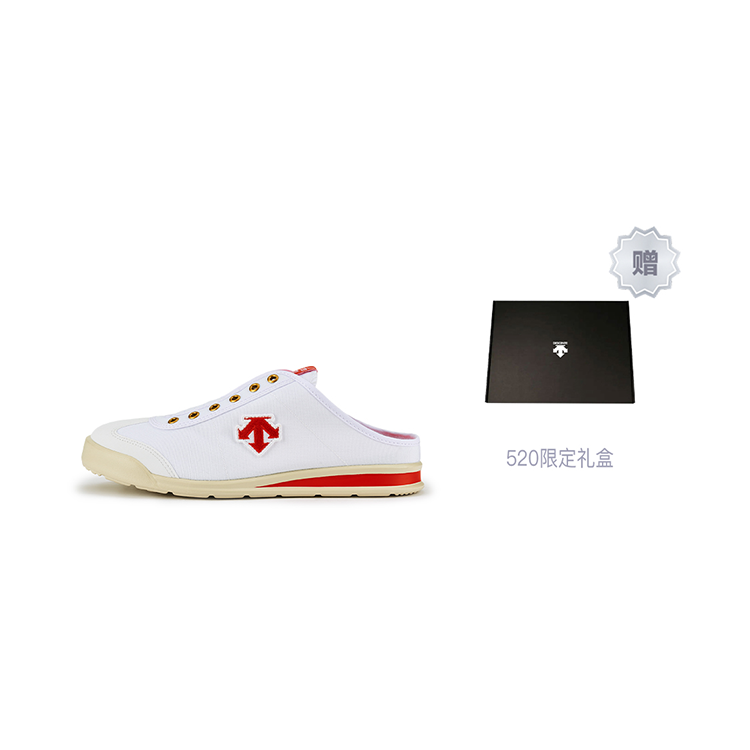 DESCENTE Chron Canvas Low top Casual Shoes Unisex Red White