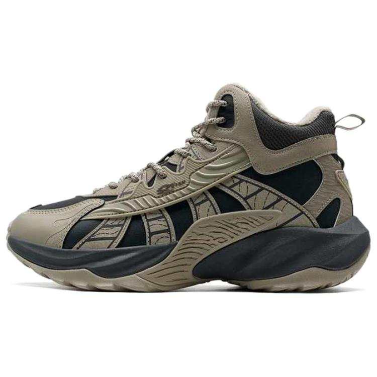XTEP Red Flame 5.0 Fleece Lined Comfortable Slip Resistant Thermal Mid top Casual Shoes Men's Umber Black