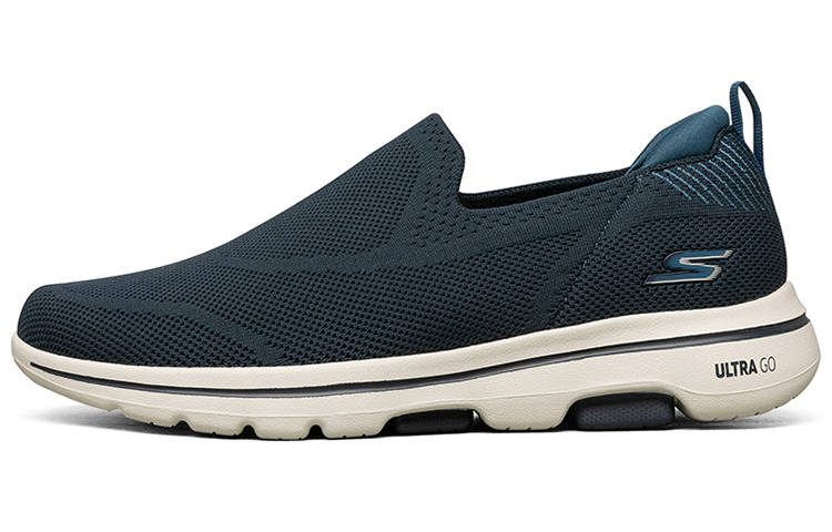 Skechers Go Walk 5 Cushioning Abrasion Resistant Breathable Lightweight Low top Casual Shoes Men's Blue