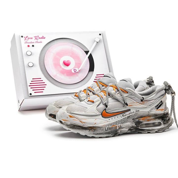 Nike Nike Air Max Bliss Free Panda, Box Haze Orange Leather Abrasion Resistant Abrasion Resistant Low top Casual Shoes