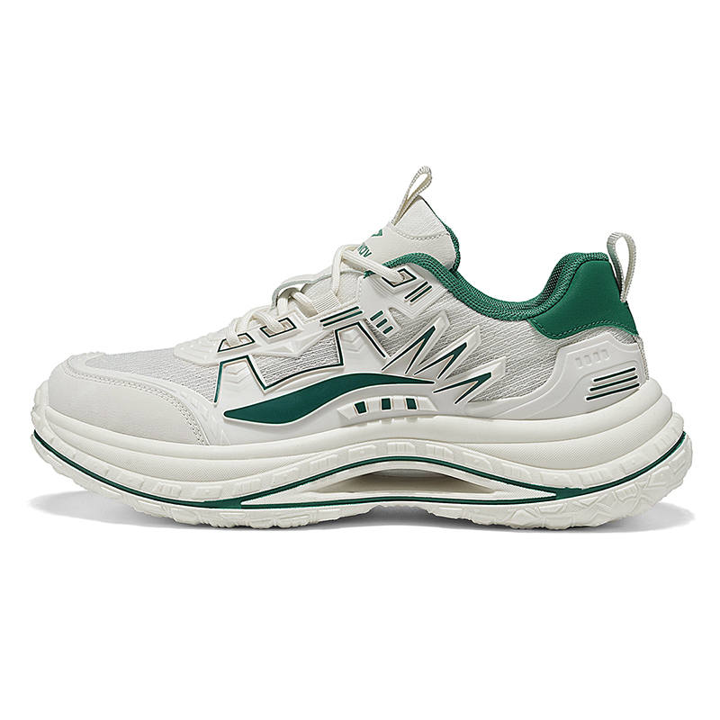 DEERWAY Breathable Height Increasing Slip Resistant Low top Casual Shoes Men's Beige Green