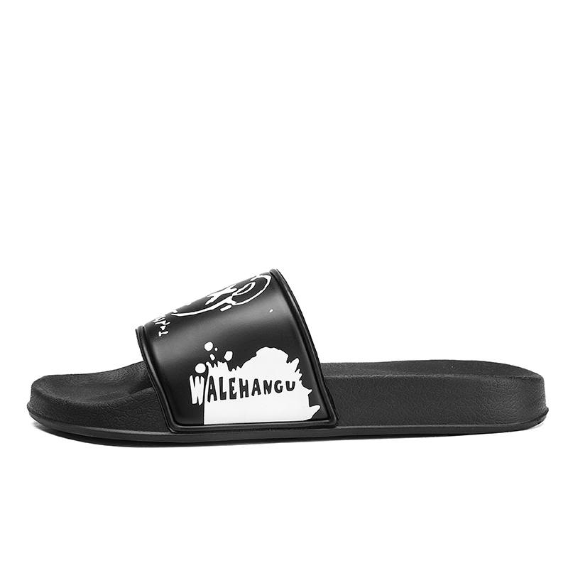 PAIBLOKS Quick Dry Slip Resistant Abrasion Resistant Odor Resistant Quiet Slide Slippers Men's Black