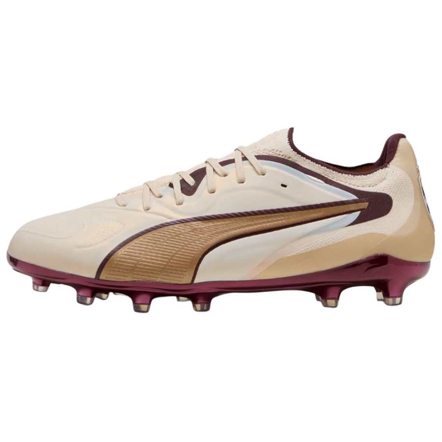 PUMA King 20 AG Artificial Ground FG Firm Ground Soccer Shoes Men's Beige Purple