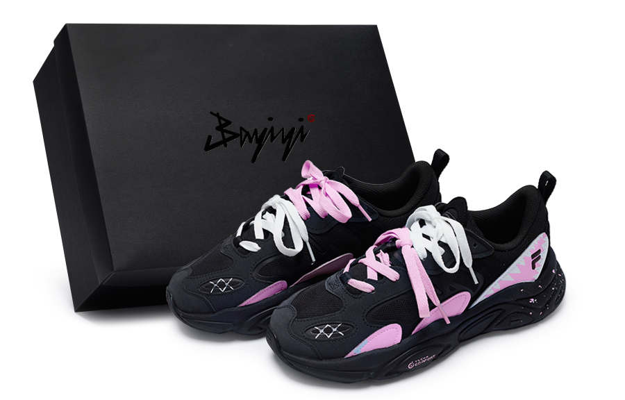 FILA Mars 2 Mars 2.0 811 Manufacturing, Tidal Pink, Special Shoe Box Low top Casual Shoes Men's Black Pink White
