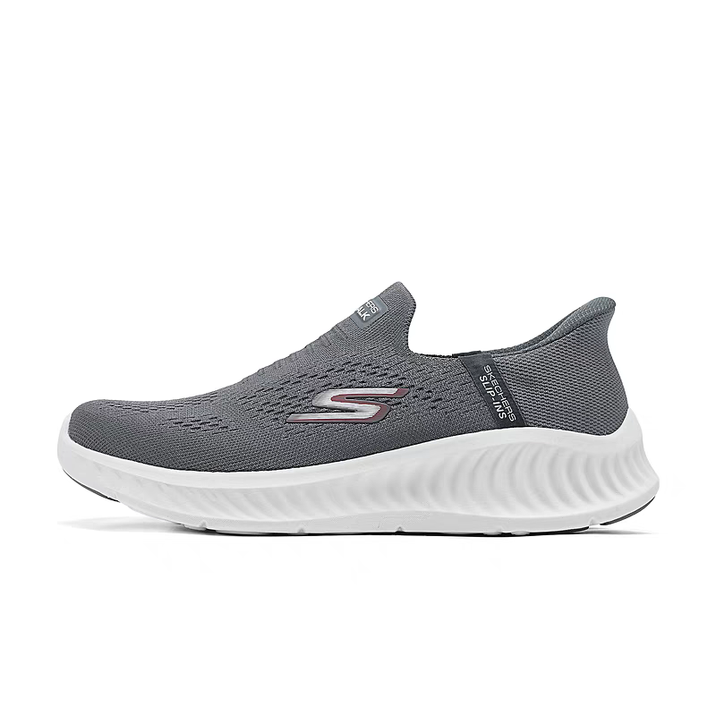 Skechers MEN'S GO WALK Fabric Comfortable Abrasion Resistant Breathable Low top Casual Shoes Men's Gray