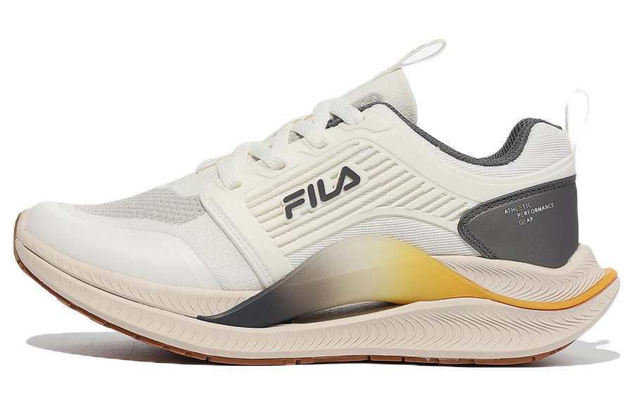FILA FILA NRE S7 Abrasion Resistant Low top Casual Shoes Unisex White Gray Yellow Korean Style