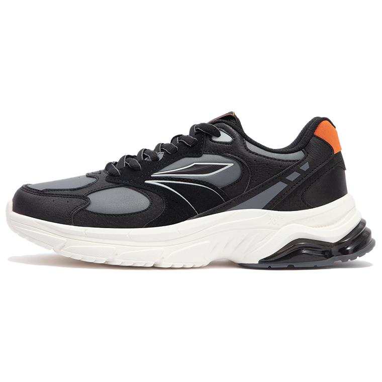 361° Synthetic Leather Wear resistant And Lightweight Low top Casual Shoes Men's Obsidian Black Smoke Gray