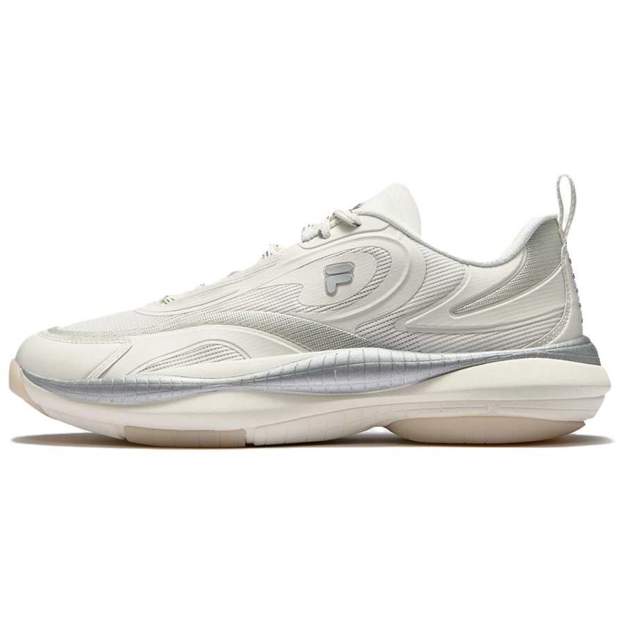 FILA FUSION RAY V Radiation 5 Textile, Synthetic Leather Cushioning, Wear Resistant Low top Casual Shoes Men's White