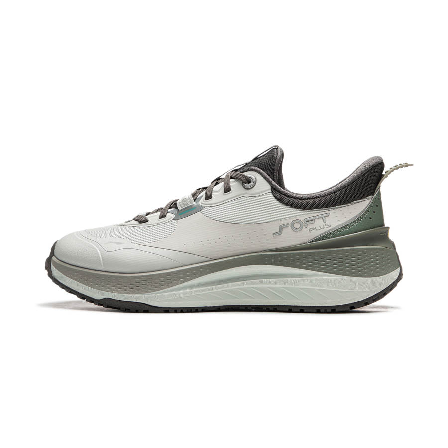 Li-Ning Li Ning SOFT PLUS Slip Resistant Abrasion Resistant Low top Casual Shoes Men's Gray Black