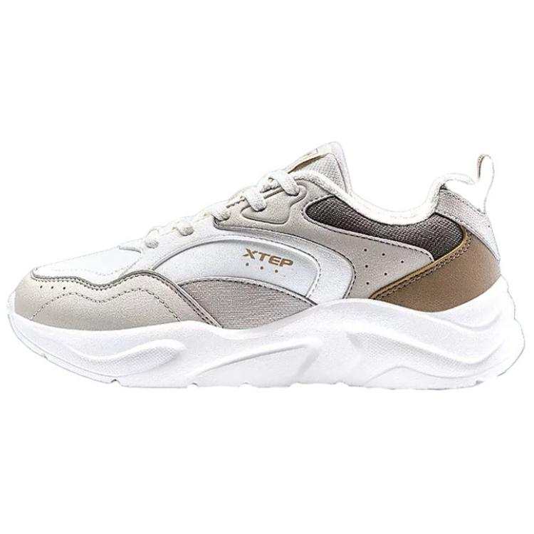 XTEP Cushioning, Wear Resistant Low top Casual Shoes Women's White Gray Brown