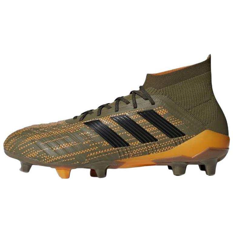 Adidas Adidas Predator 18.1 FG Firm Ground Slip Resistant Abrasion Resistant Soccer Shoes Men's Green Black Orange