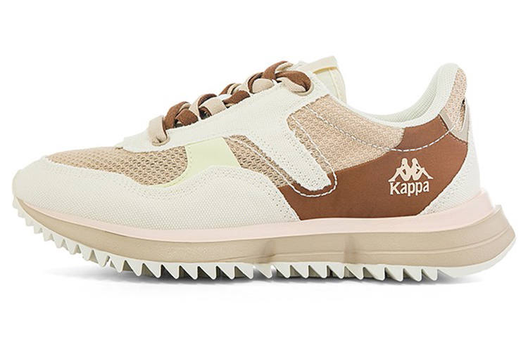 Kappa Fabric Abrasion Resistant, Breathable, Lightweight Low top Casual Shoes Unisex White Brown